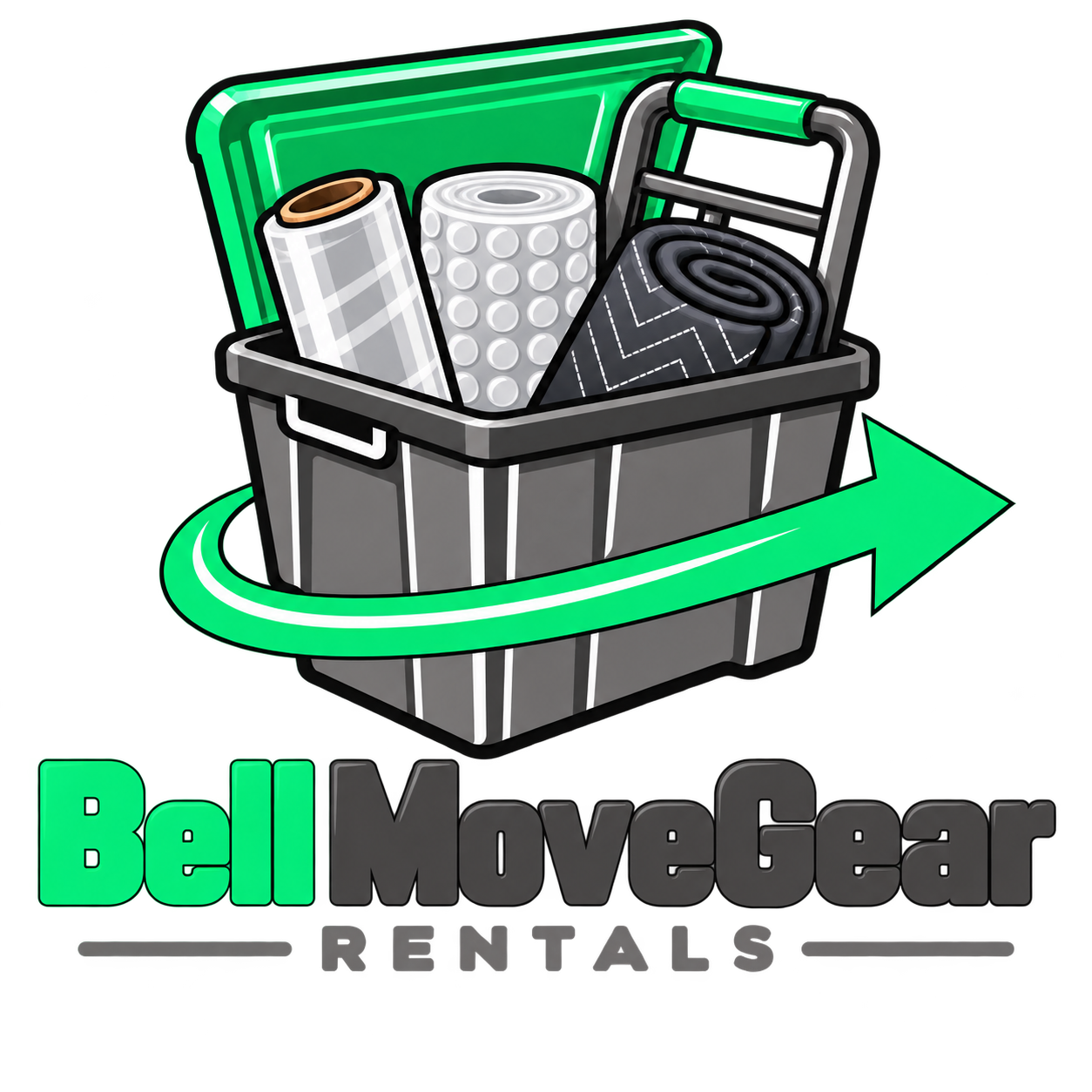 Bell MoveGear Rentals open tote with moving supplies